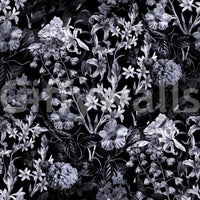 A seamless pattern of flowers on a wall


