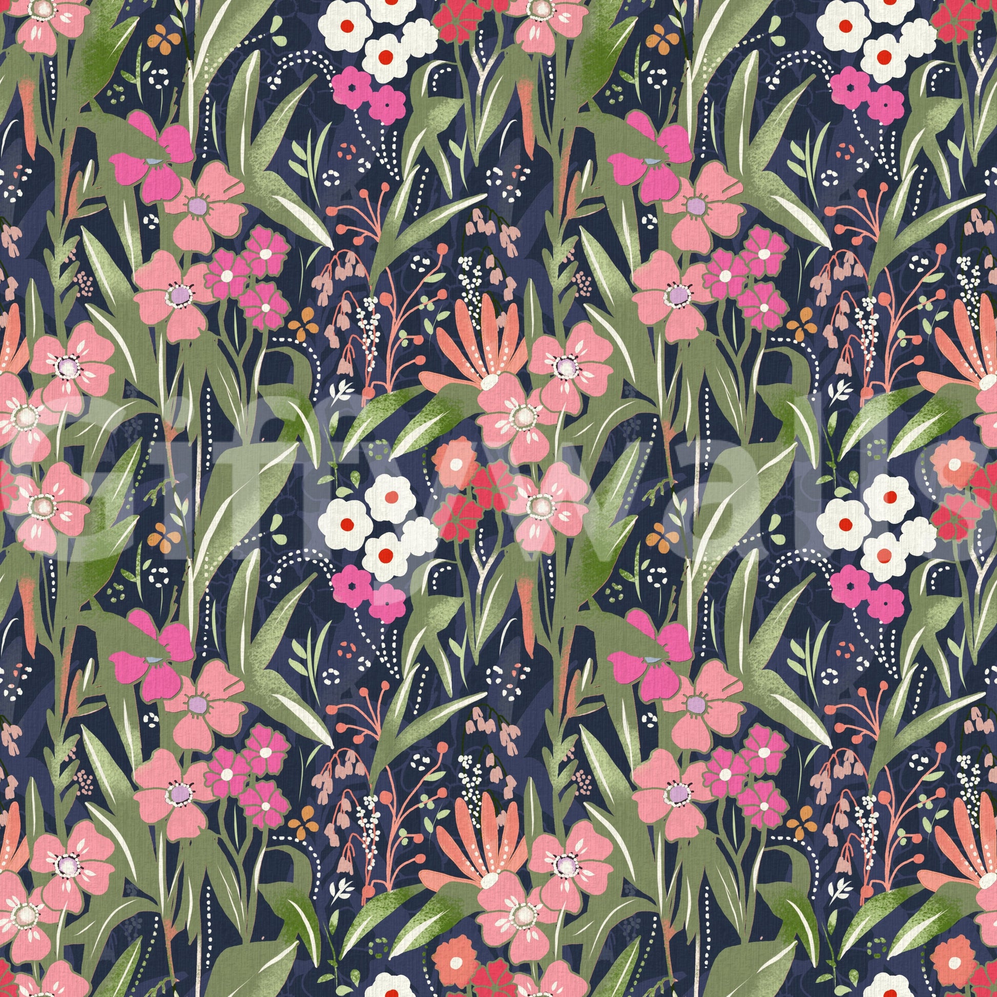 A detail of the brushstrokes and tones in the design.