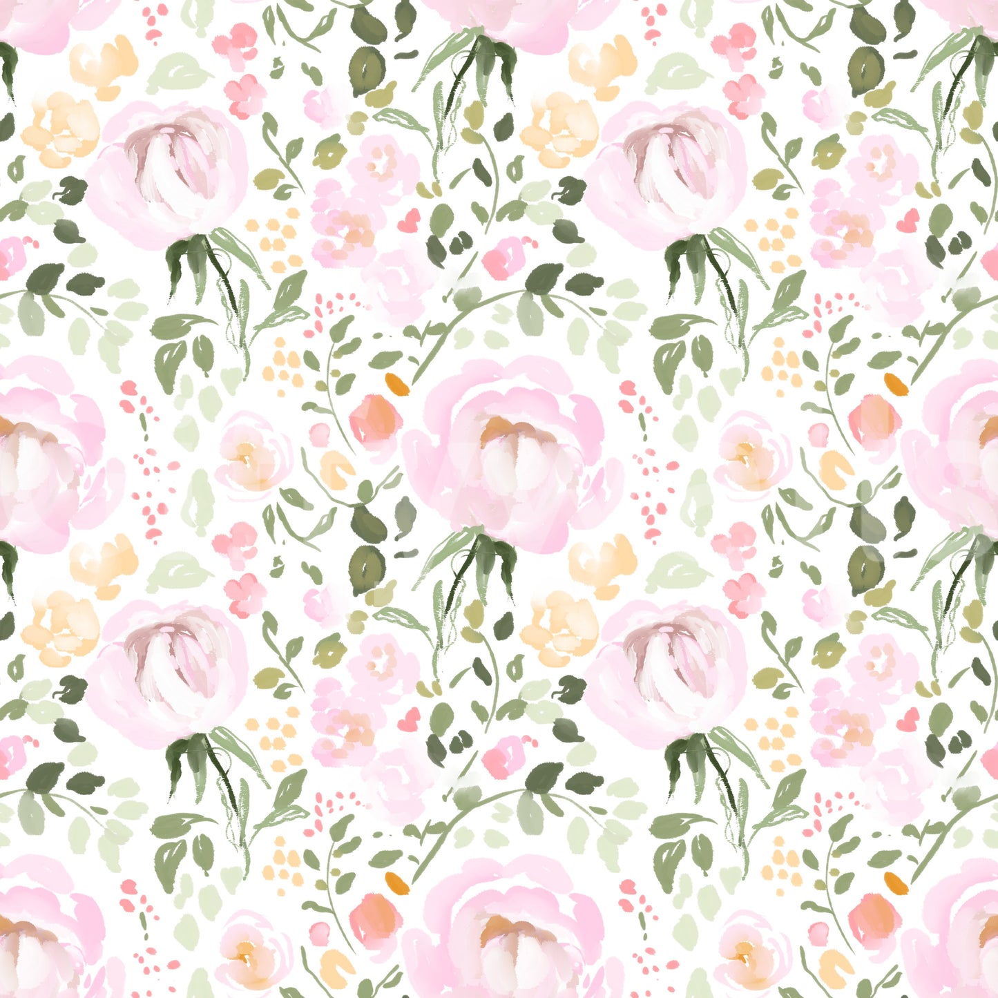 A calming floral abstract wallpaper mural that defines a space.

