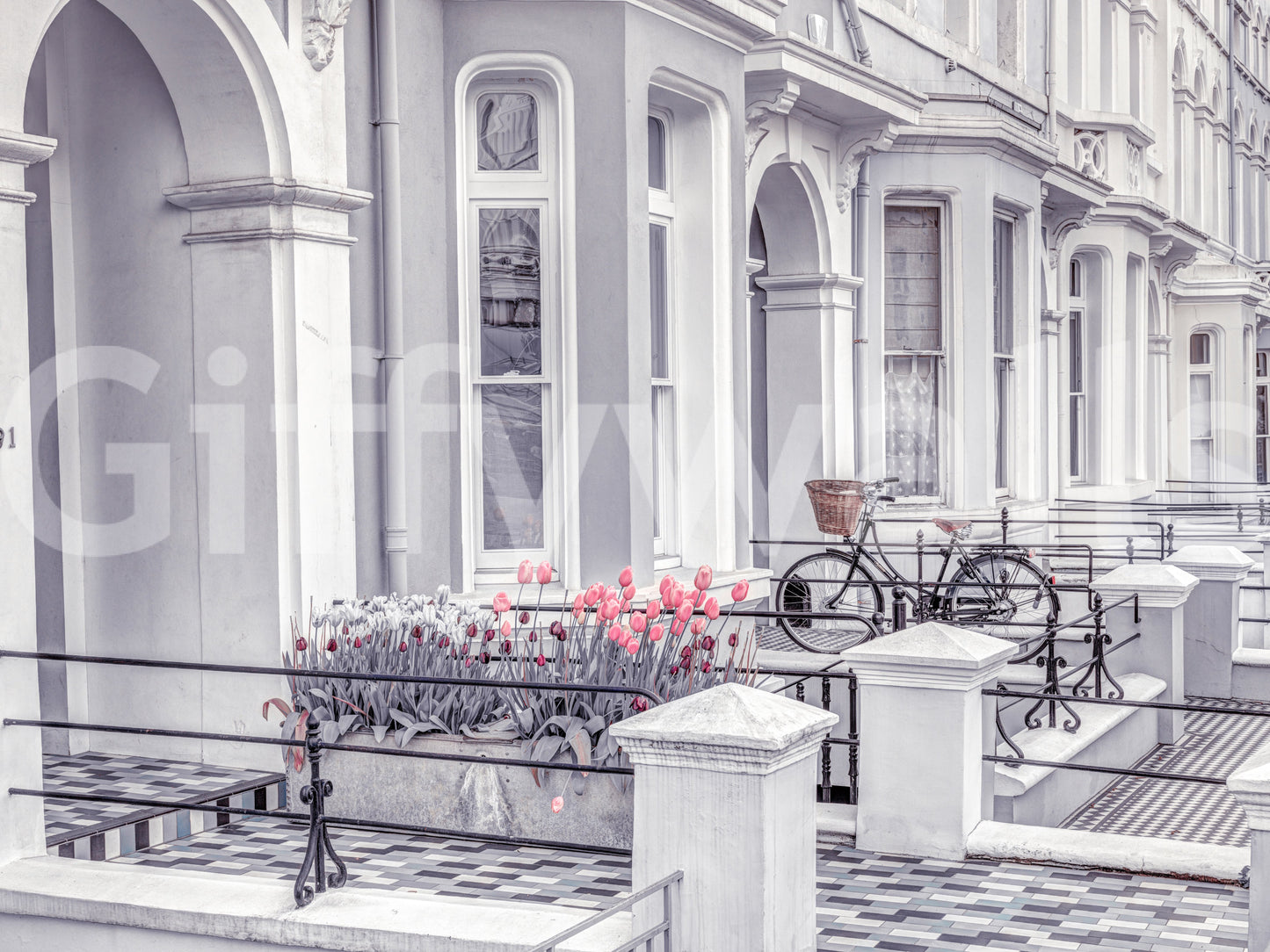 English Houses Facade Wall Mural