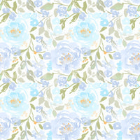 A calming floral design wallpaper mural that defines a space.

