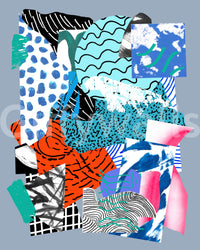 A high-quality serene blue wall mural for walls.

