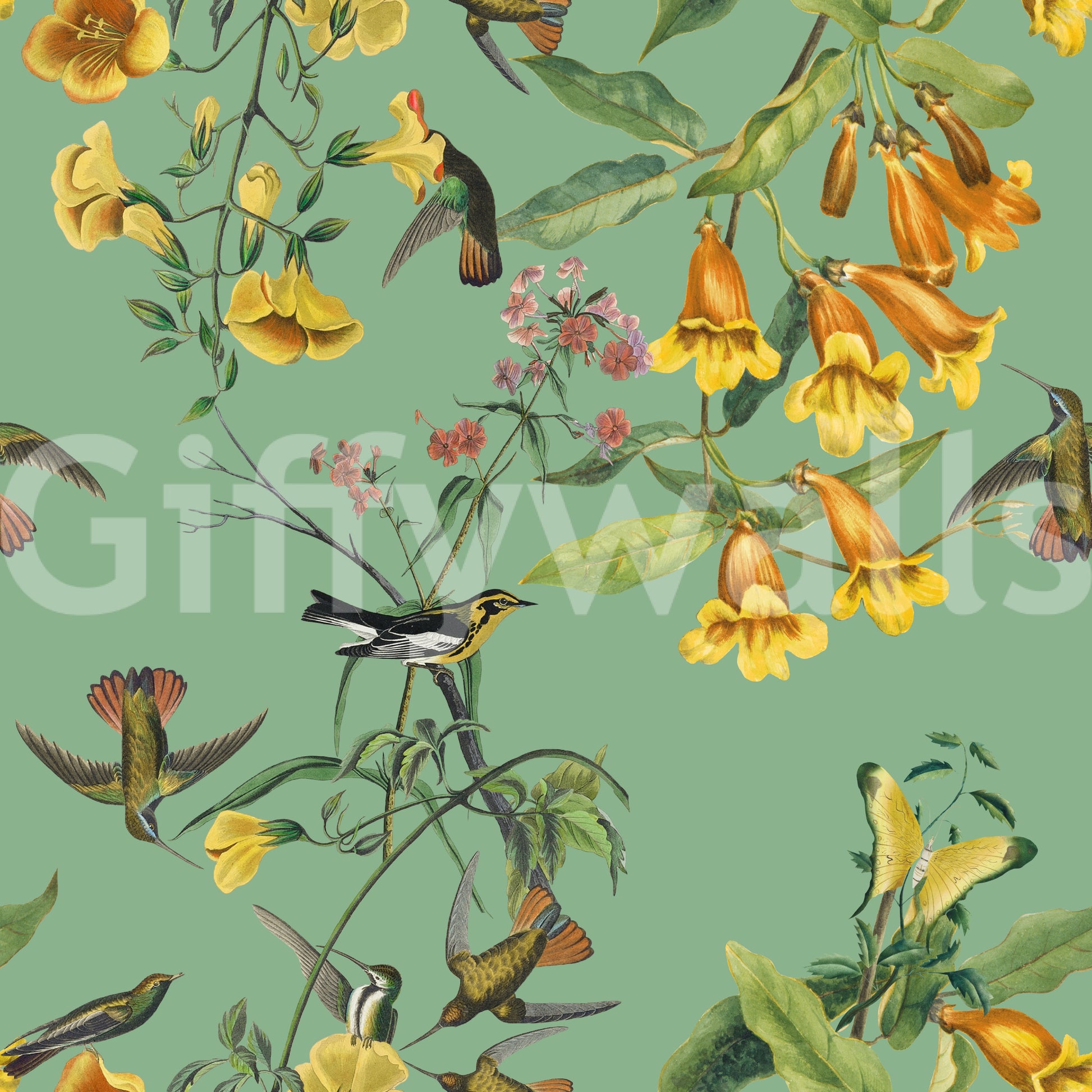 A high-quality serene flower wall mural for walls.

