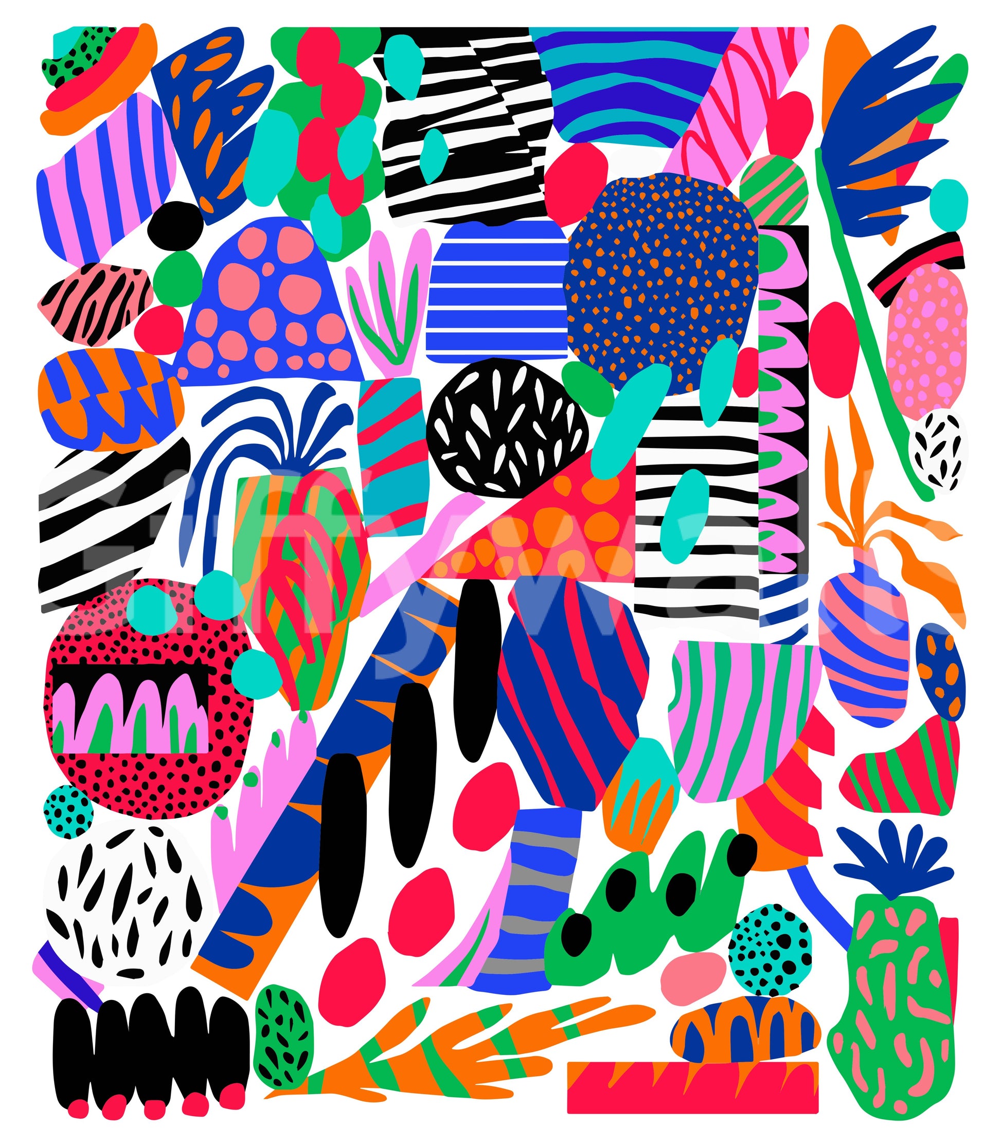 A contemplative floral pattern wallpaper mural for a feature wall.