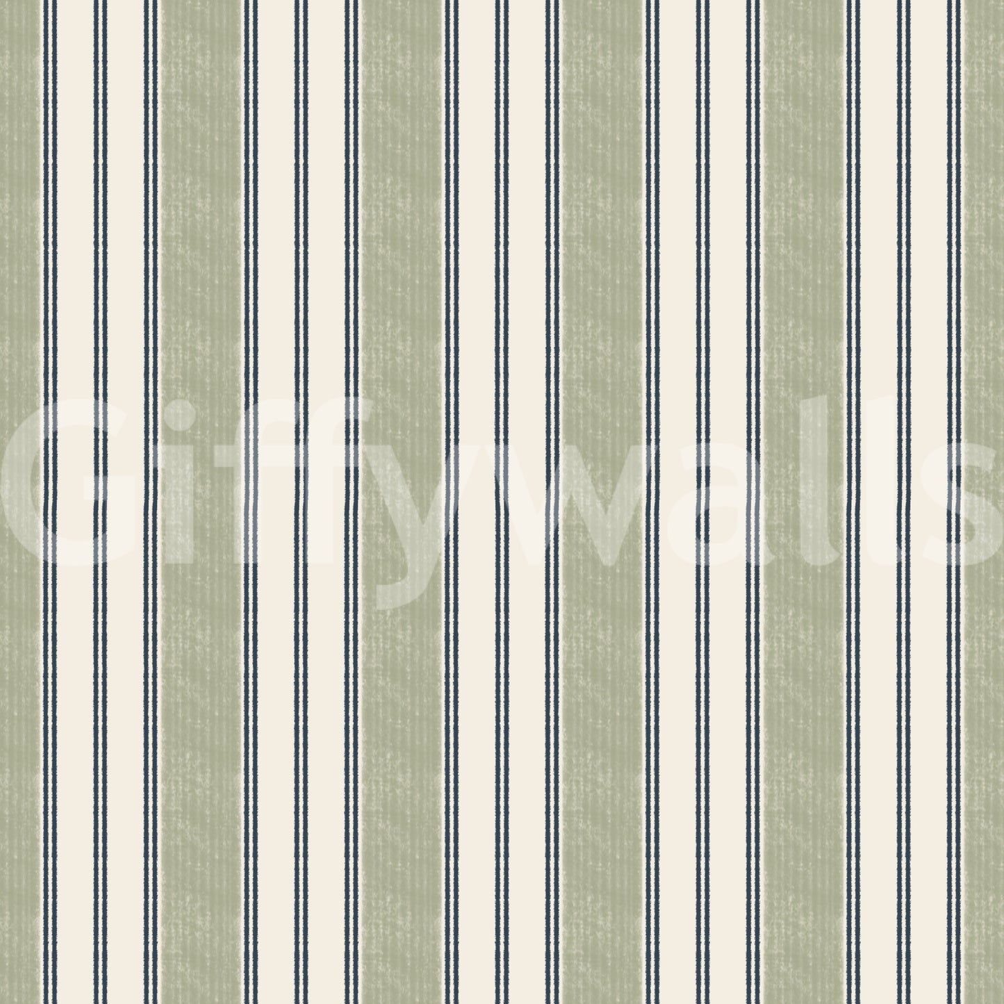 Preppy Grandmillenial ticking stripes-Green Wallpaper⁠