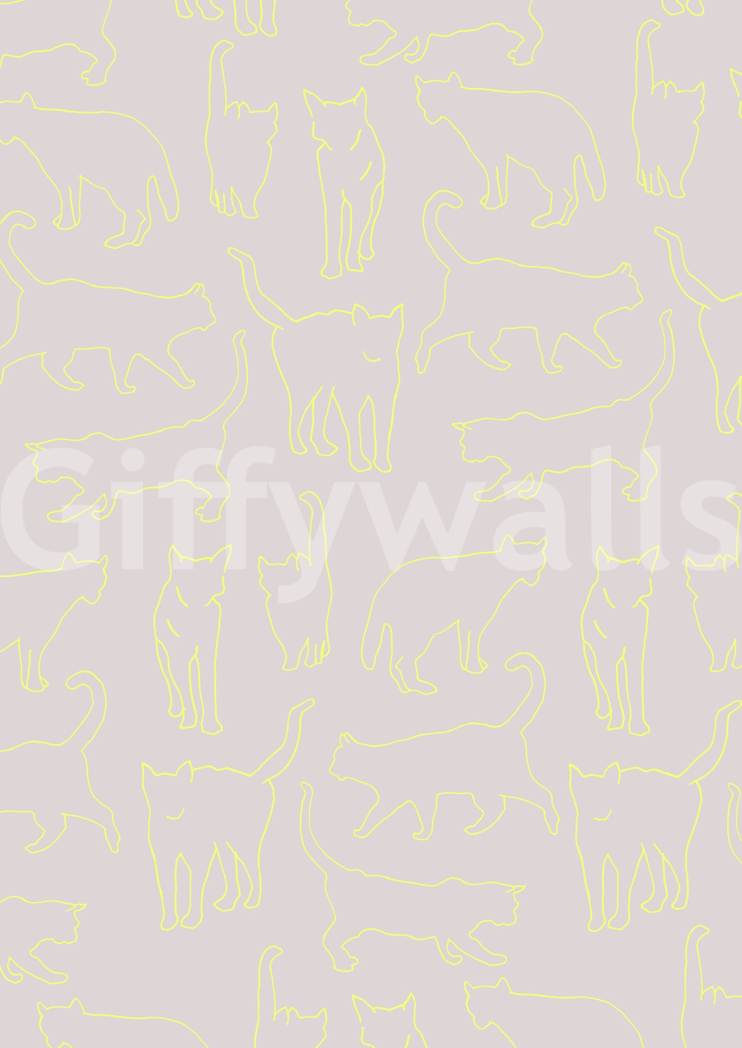 Neon Cats Wall Mural