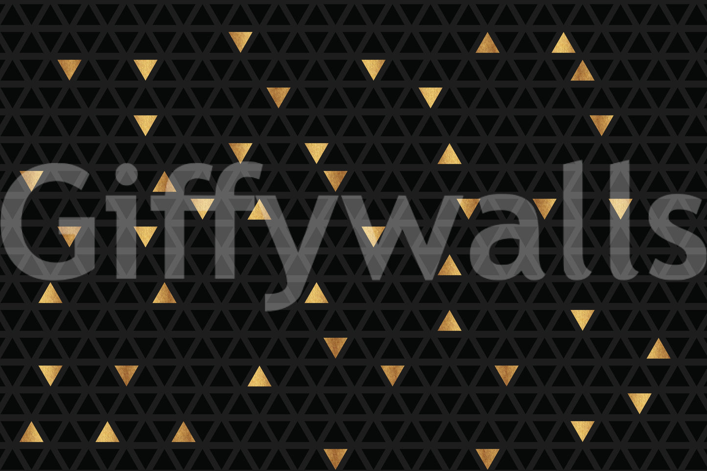 Luxury Black and Gold Triangles Wall Mural