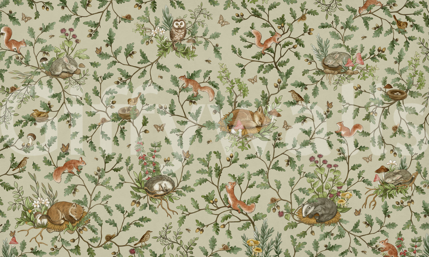 Woodland Naptime Tales Wall Mural