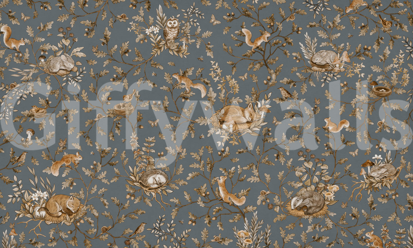 Rustic Forest Motif Wall Mural