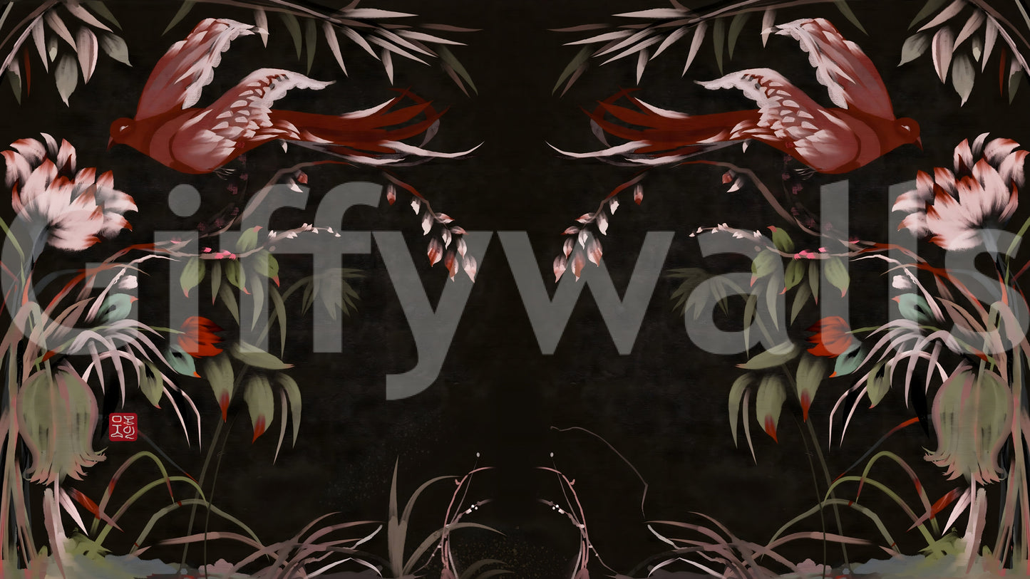 Floral Flight Joseon Inspired Wall Mural