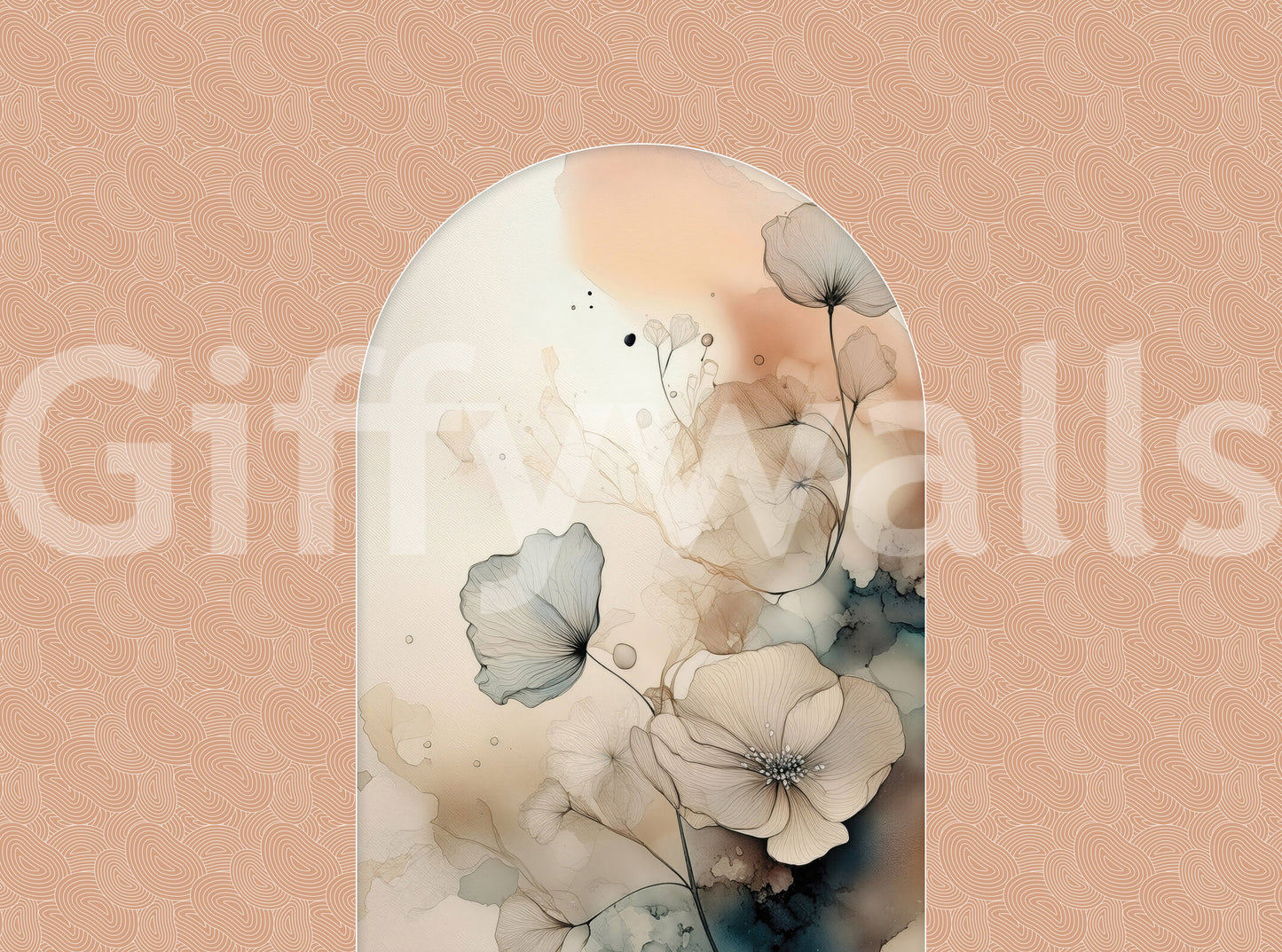 Delicate Bloom Frame Wall Mural
