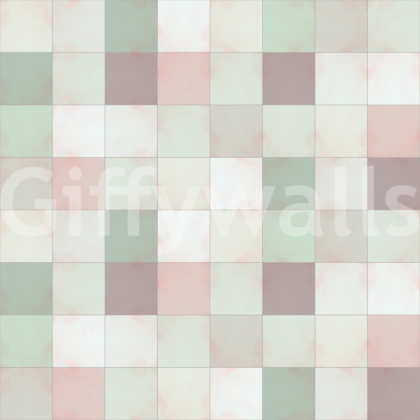 Soft Mosaic Tiles – Green Sage Wallpaper⁠