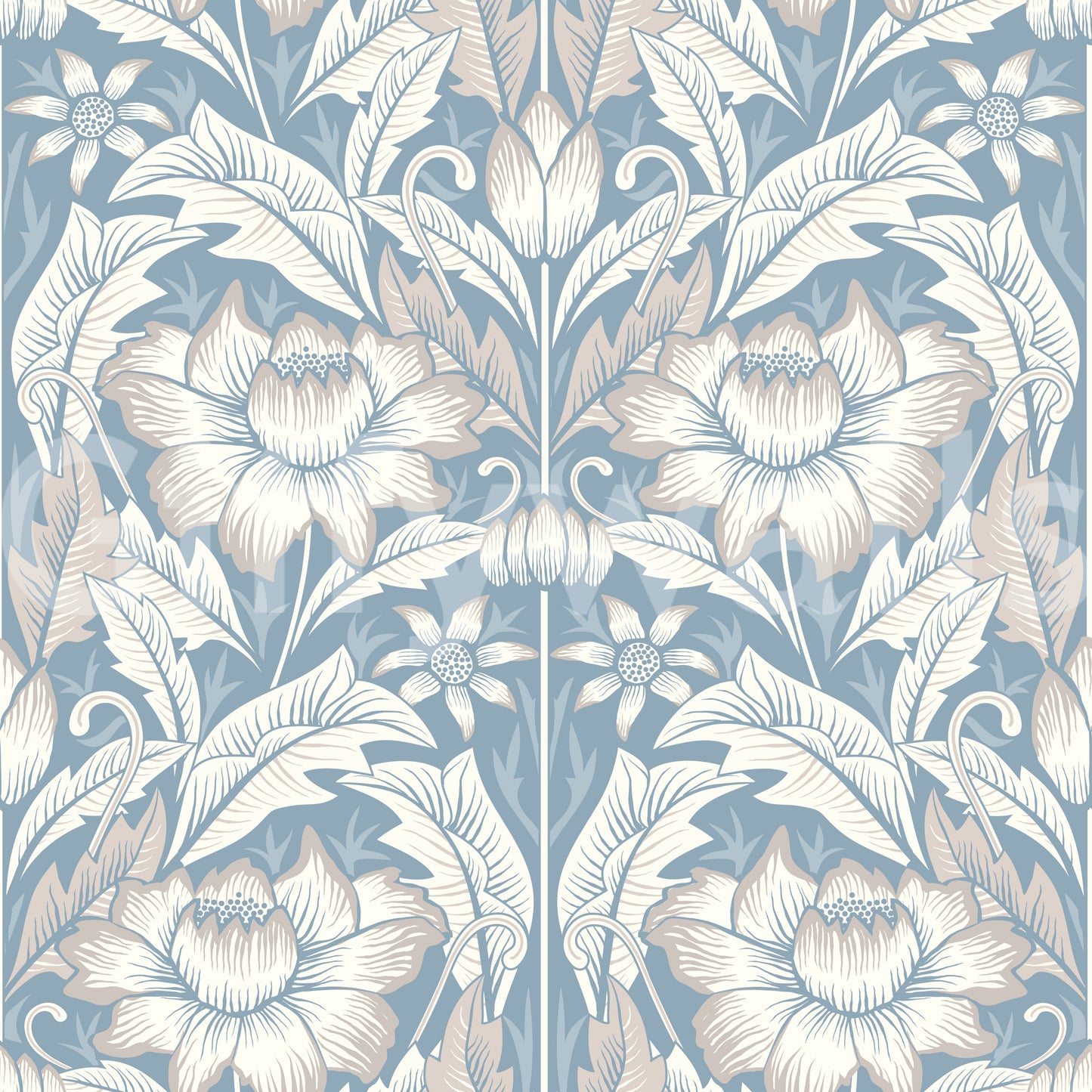 Timeless Garden – Mist Blue Wallpaper⁠