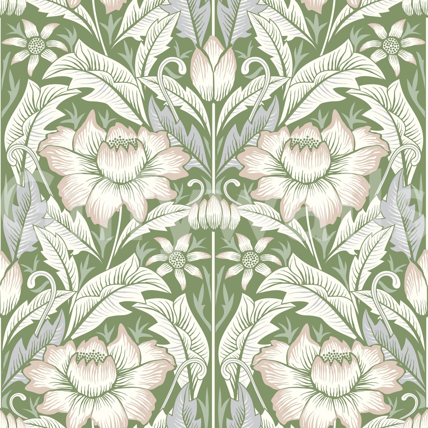 Timeless Garden – Sage Green Wallpaper⁠