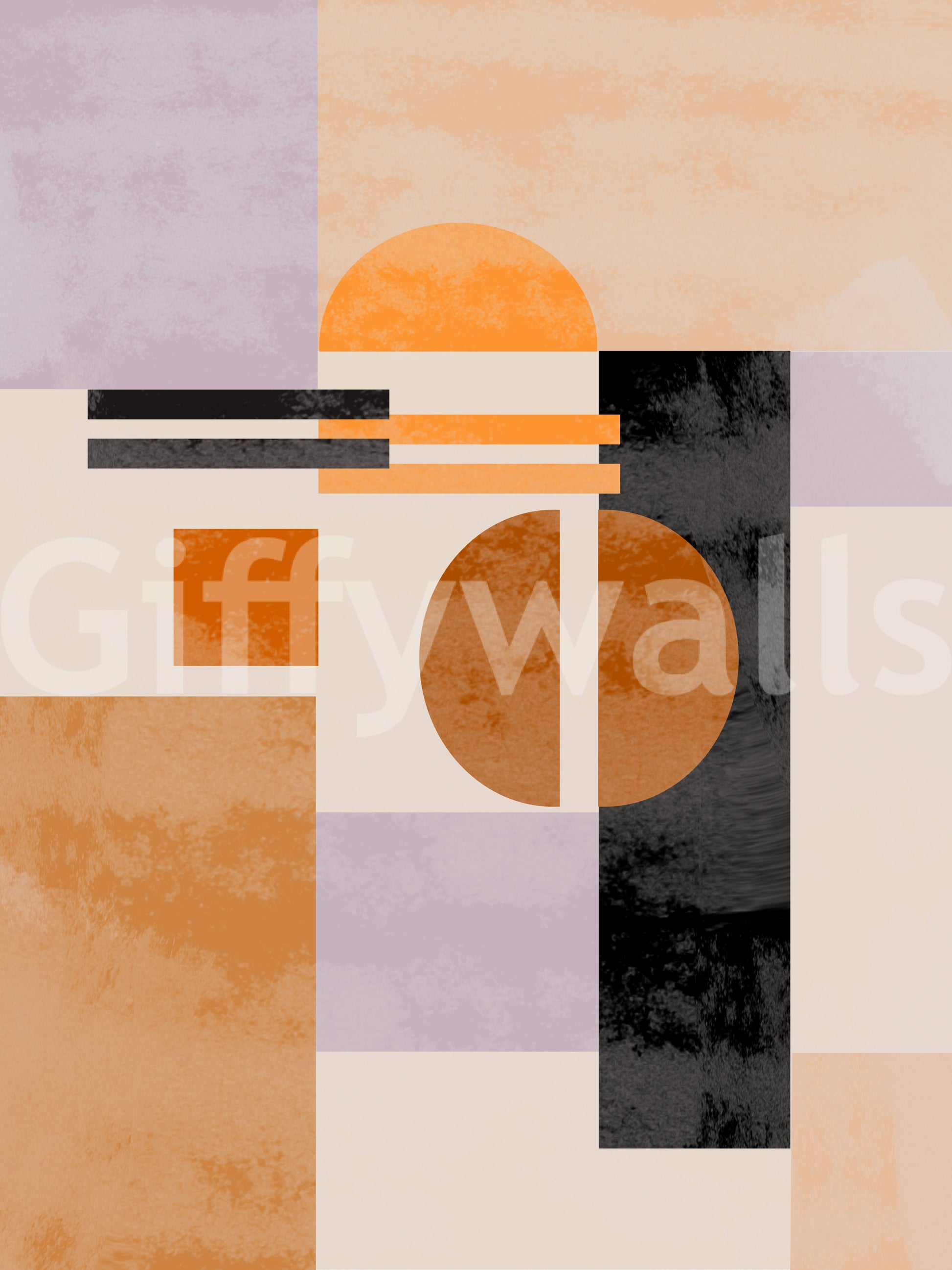 Graphic Abso Light Geometry shapes, modern living room paper.