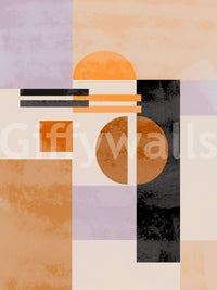 Graphic Abso Light Geometry shapes, modern living room paper.