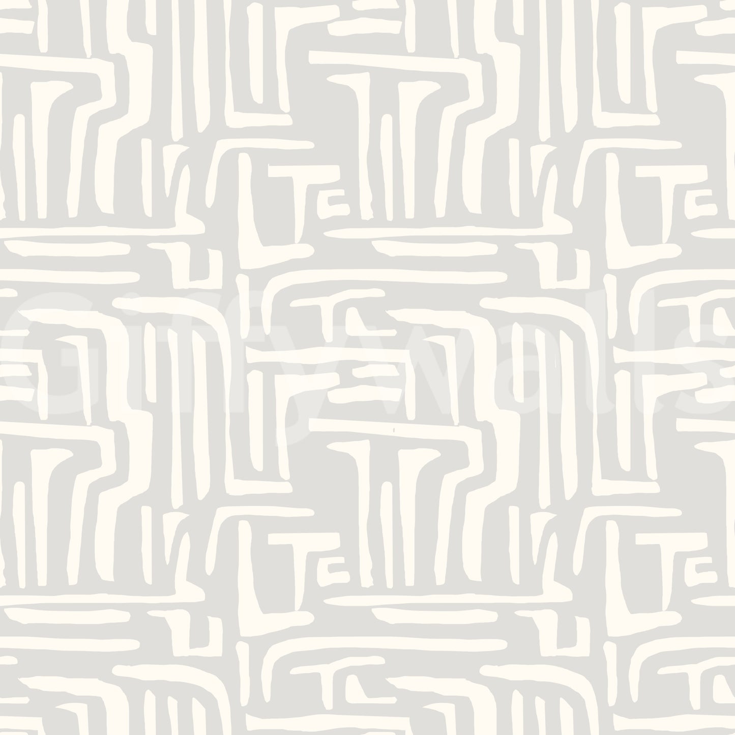 Smooth light gray motif, refined abstract movement, Abstract Maze feature.