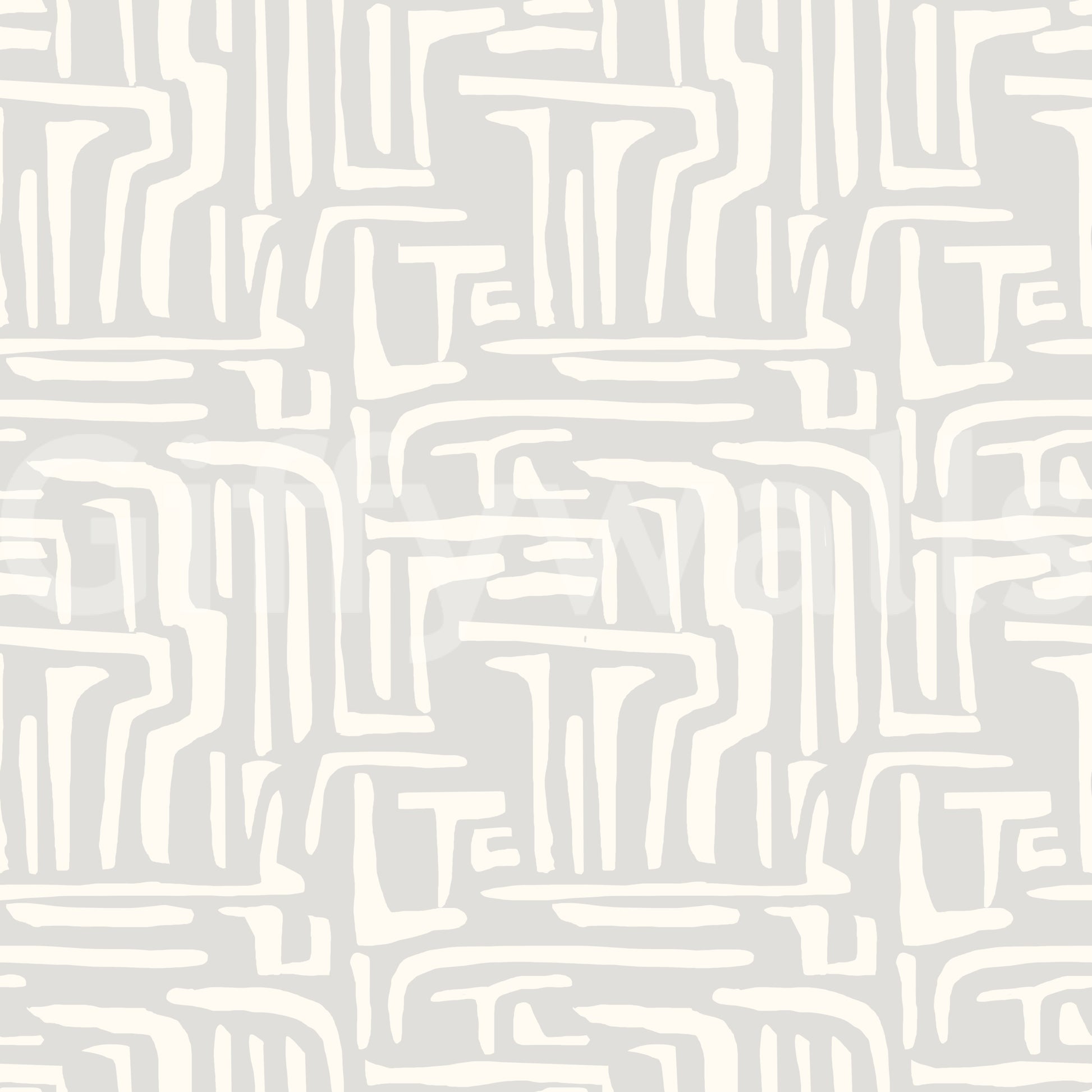 Smooth light gray motif, refined abstract movement, Abstract Maze feature.