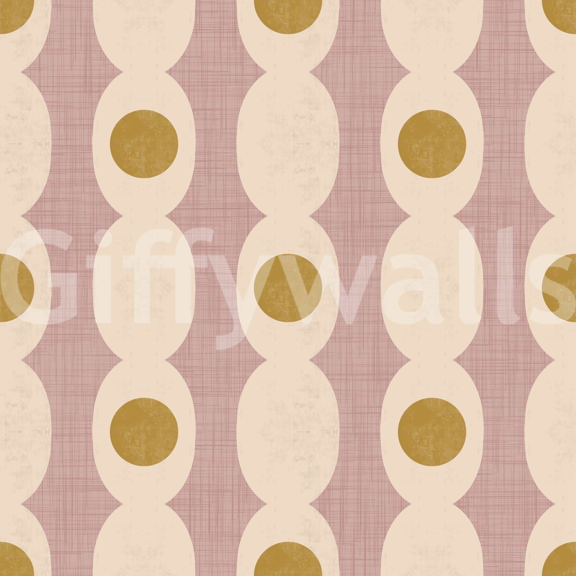 Mod-inspired linked pattern mural bringing a chic, structured look to interiors.