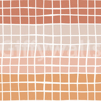 Soothing hand-drawn grid wallpaper blending terracotta, rust, peach, and beige squares naturally.