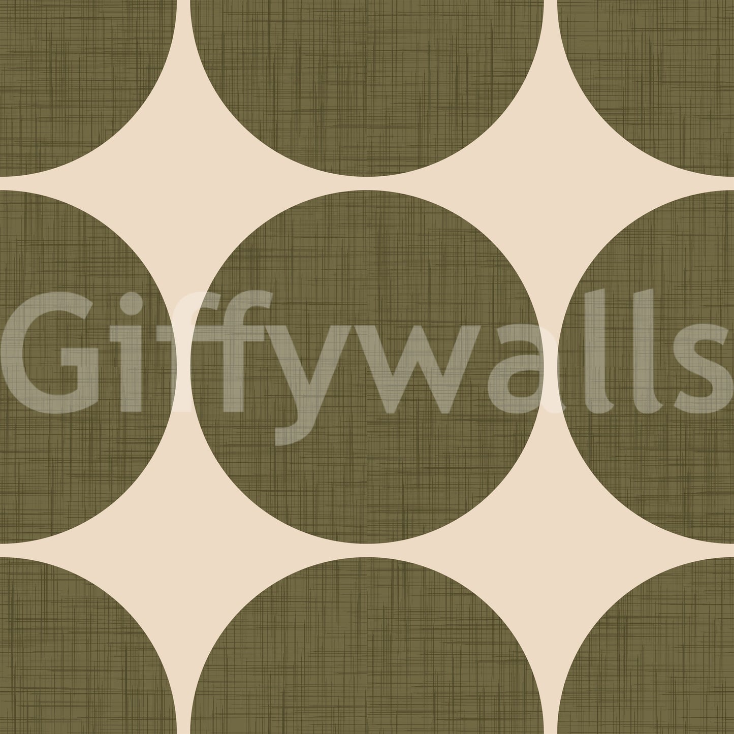 Graphic wallpaper design showcasing large textured circles in a natural, earthy palette