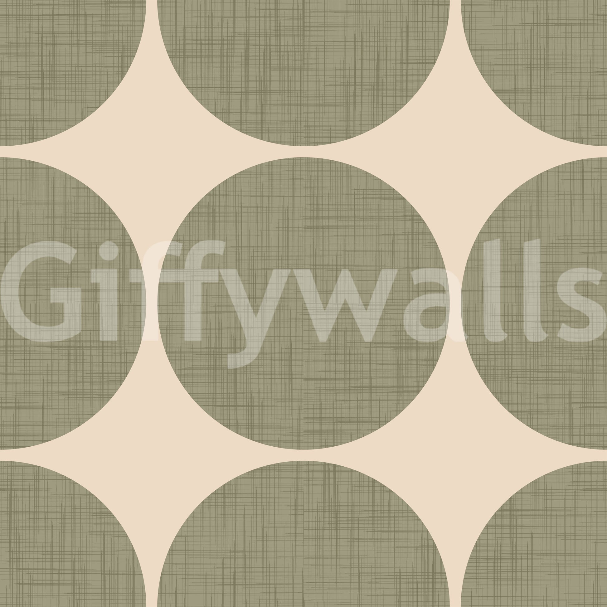 Graphic wallpaper design highlighting large olive spheres in a structured grid layout