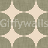 Graphic wallpaper design highlighting large olive spheres in a structured grid layout