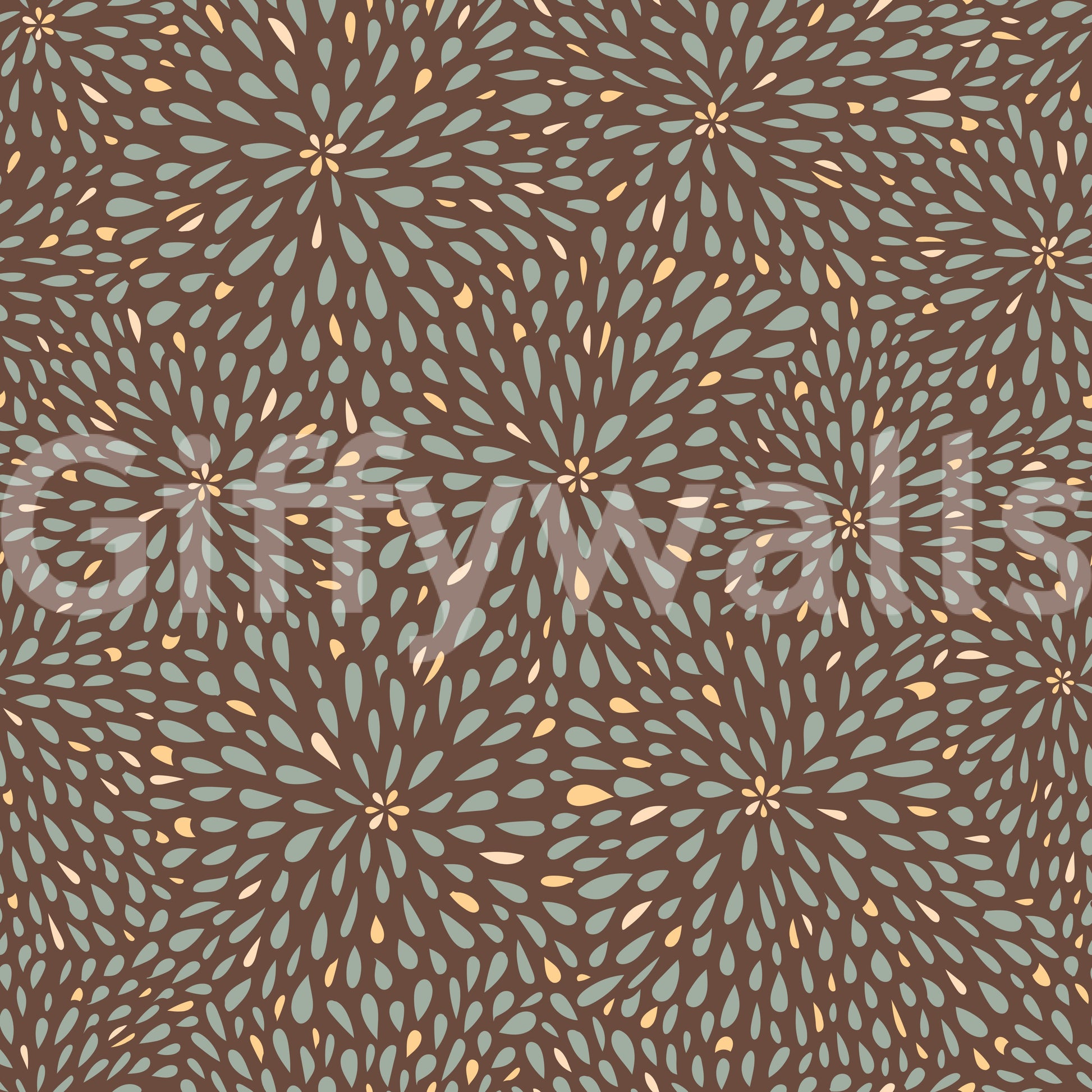 Subtle autumn Burst wallpaper featuring warm petal clusters on a deep brown backdrop.