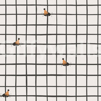 Vibrant insects in celebration arranged neatly on a soft grid pattern.