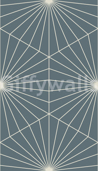 Repeating diamond and fan Geometric Radiance wallpaper adds sophistication.