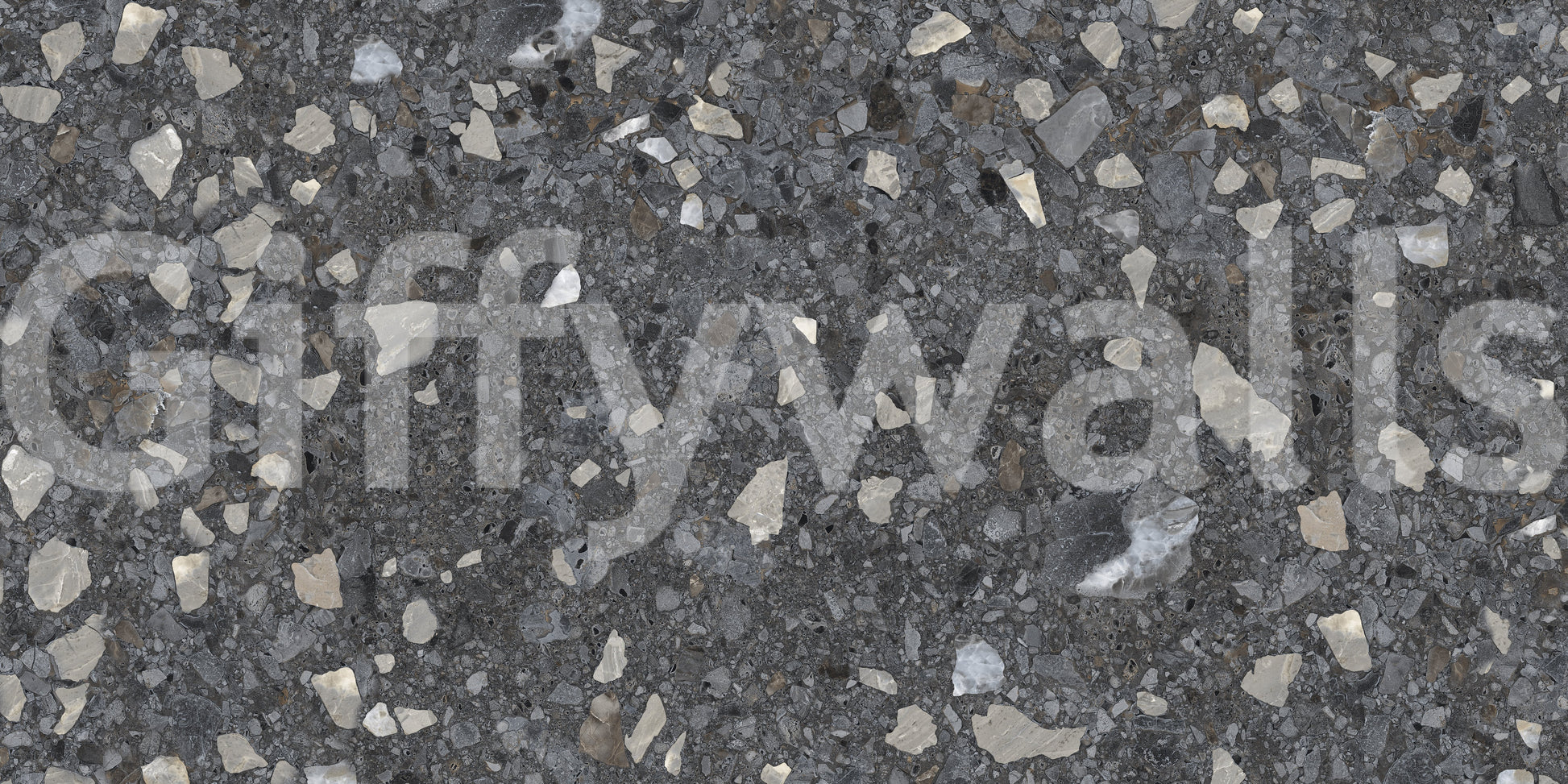 Dramatic Terrazzo wall mural. Coarse marble chip texture.