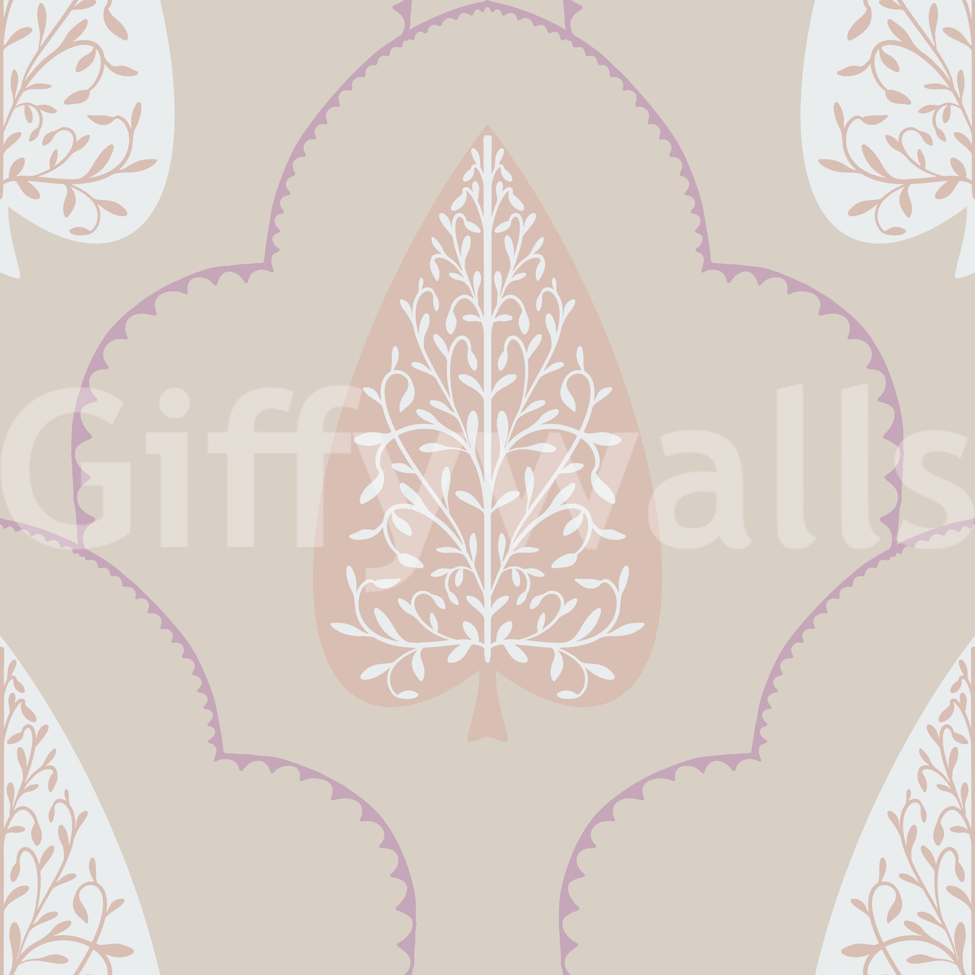 Peaceful Elegant Foliage blossom trail repeating artwork covering.