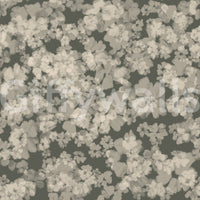 Hazy grey bloom texture wall mural, Whispered Florals, tranquil decorative finish.