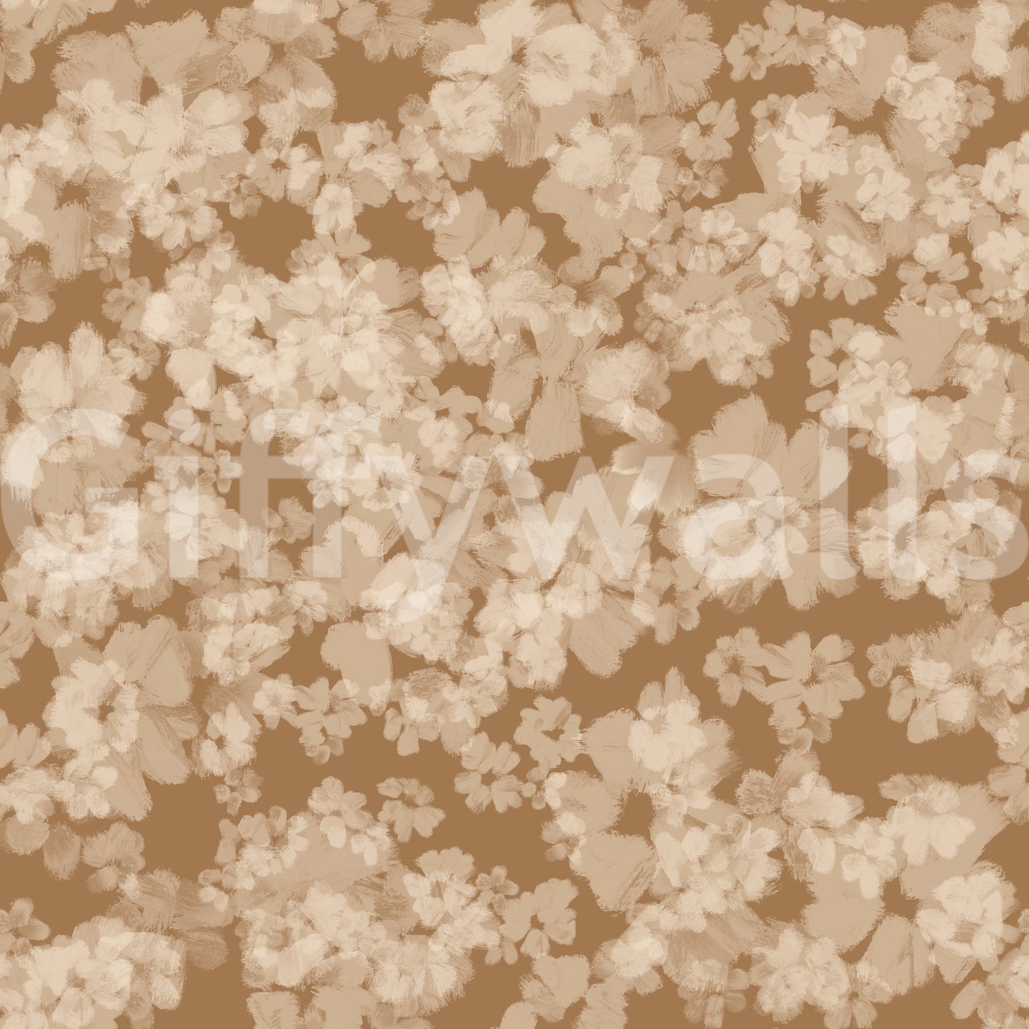 Organic neutral petal wall mural, unique muted color palette, Neutral Floral Haze.