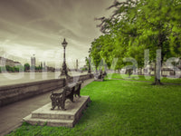 Serene riverside view featured in Restful Moments by the Thames art print.