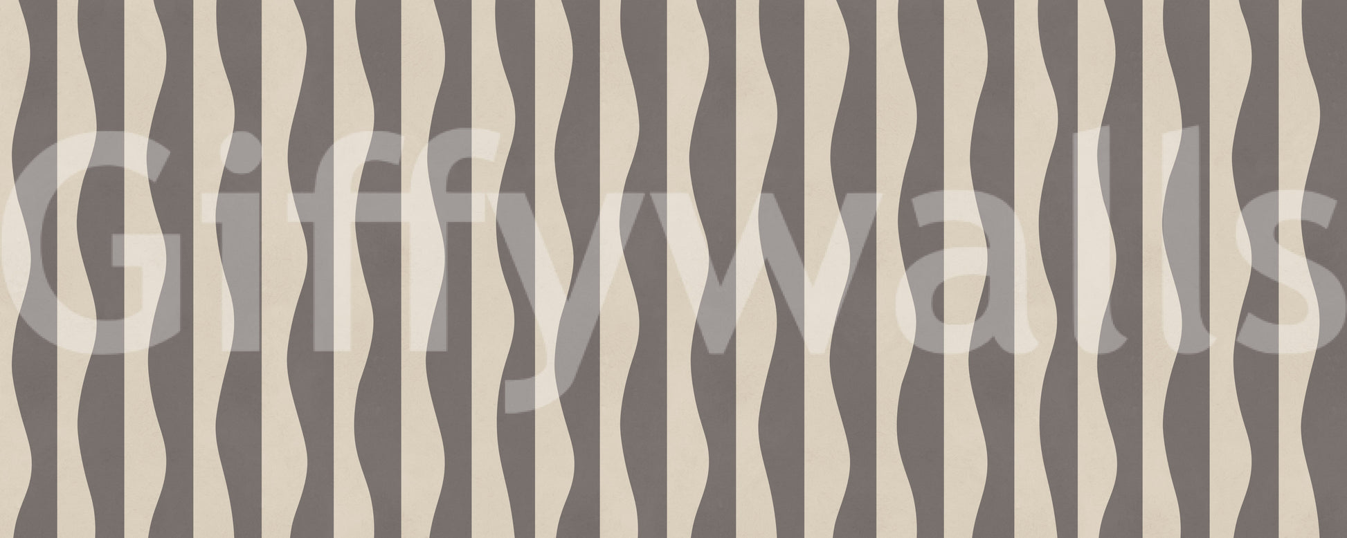 Vintage-inspired Groovy Stripes wallpaper, muted, refined, striking pattern.