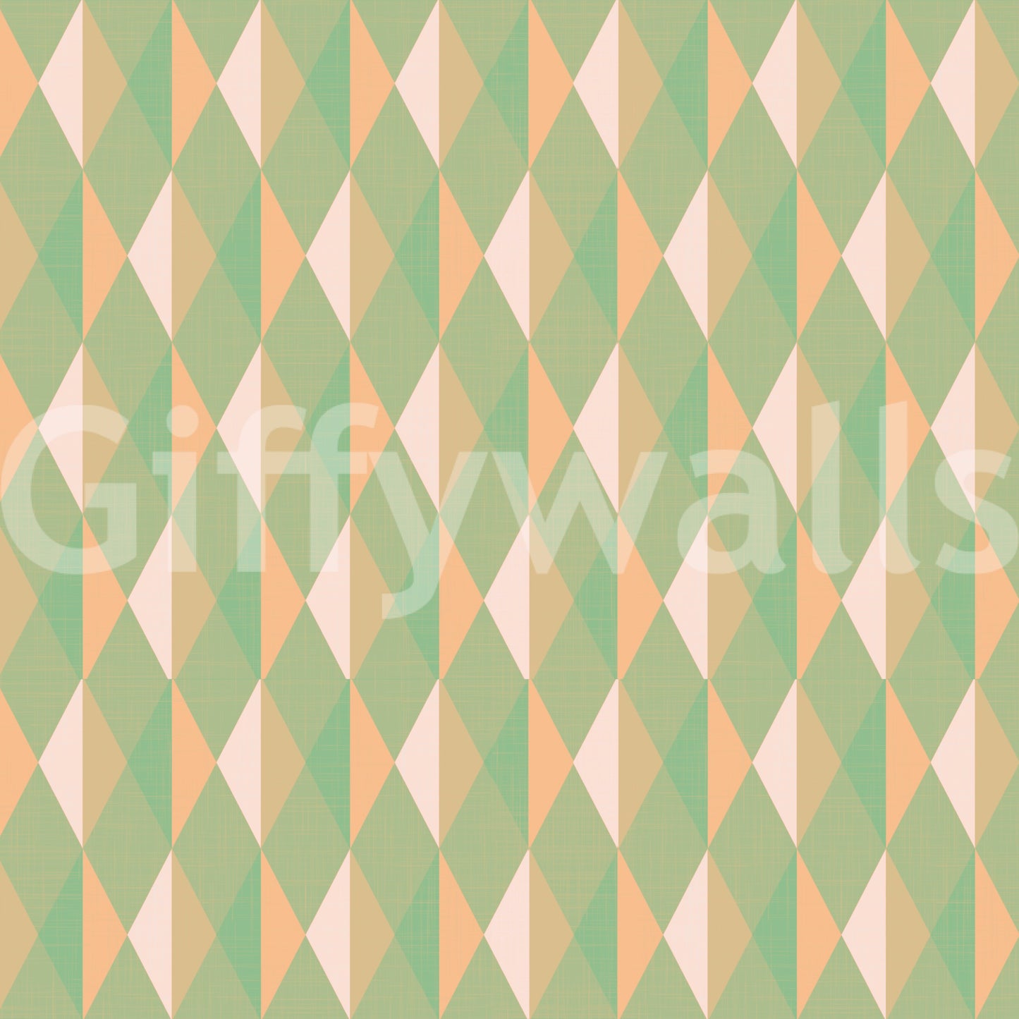 Mint & Peach Triangles pastel geometric pattern surface.