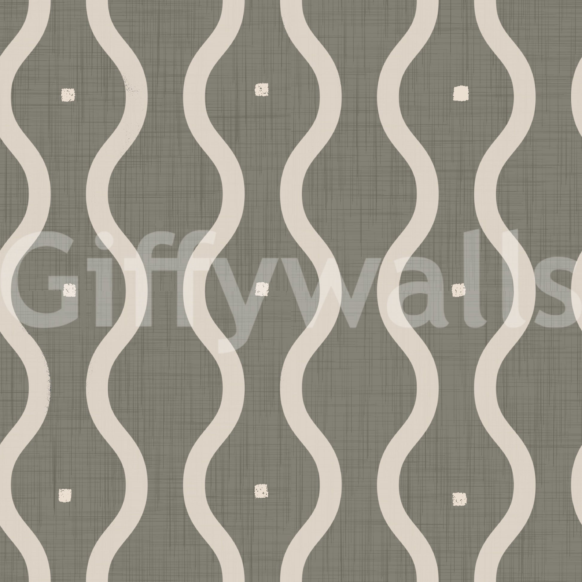 Vintage 70s aesthetic Retro Rhythm Taupe peel stick wallpaper stylish living area