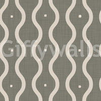 Vintage 70s aesthetic Retro Rhythm Taupe peel stick wallpaper stylish living area