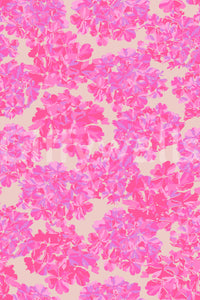 Big Bloom Hydrangeas wallpaper dramatic pink lavender antique flower print.