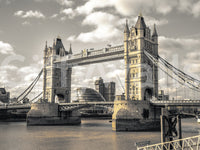 Grey tone London Bridge wall mural sophisticated architectural photograph.
