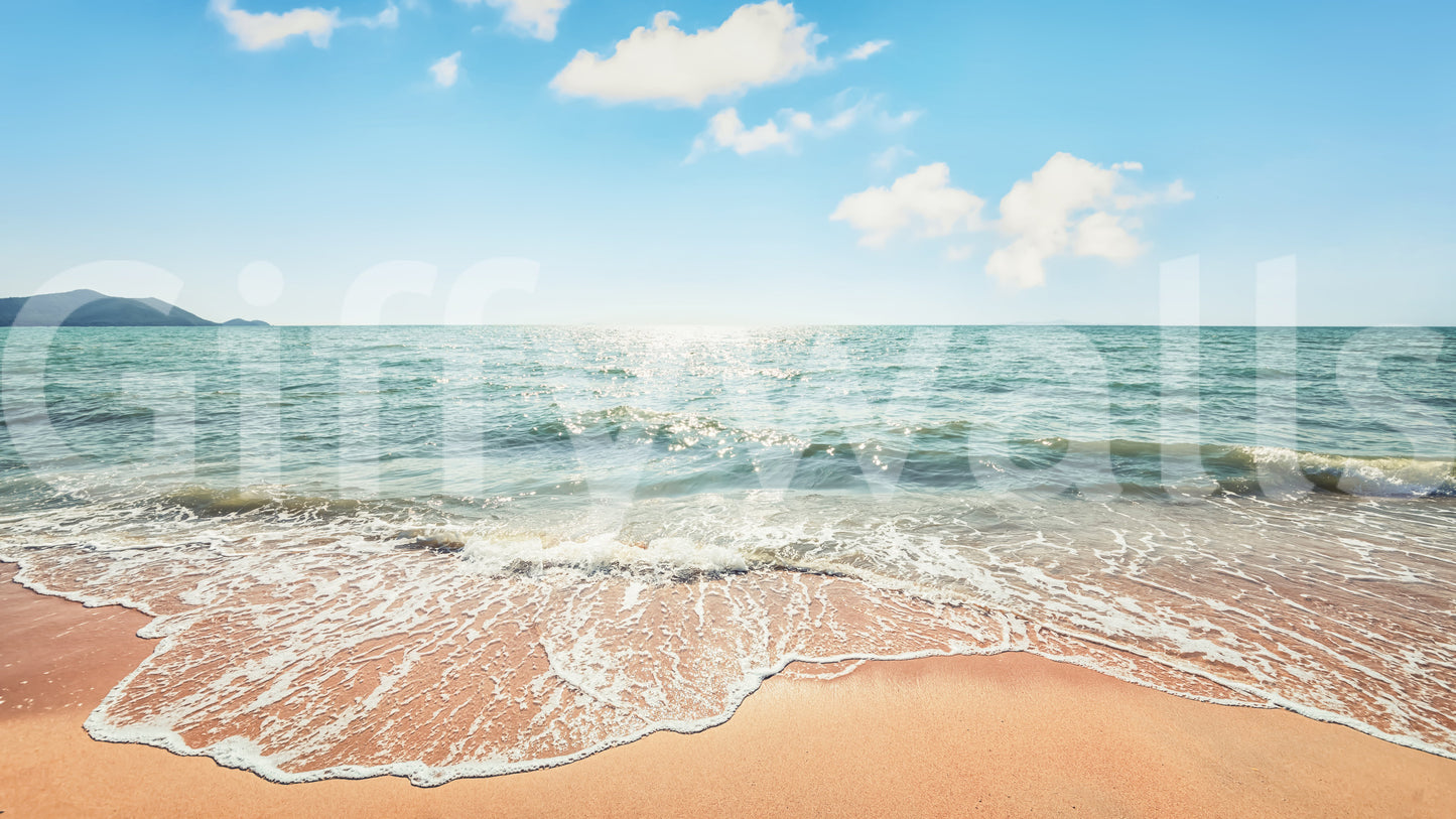 Serene, pristine beach Wall Mural