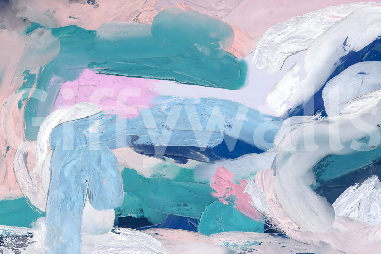 Azure Strokes Wall Mural