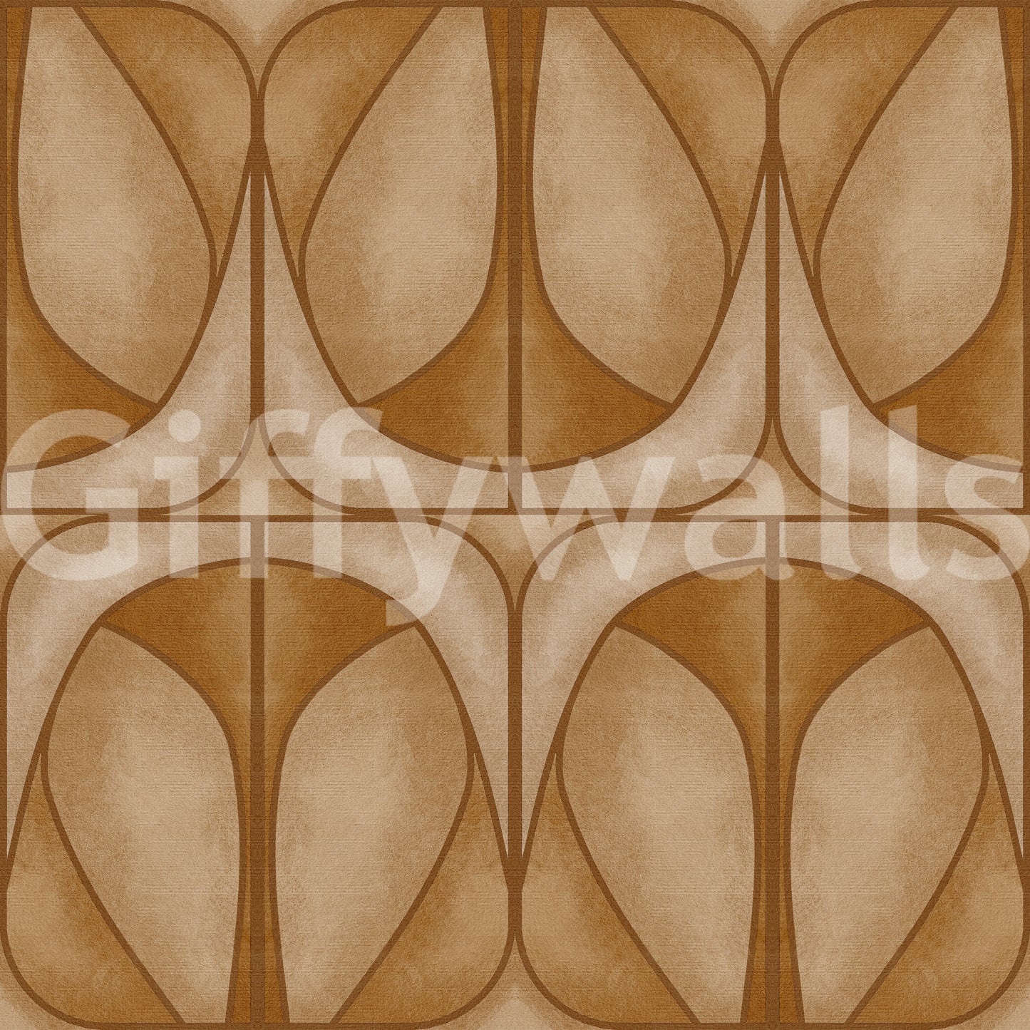 Softy Dèco Geometries - Warm Caramel Wallpaper⁠