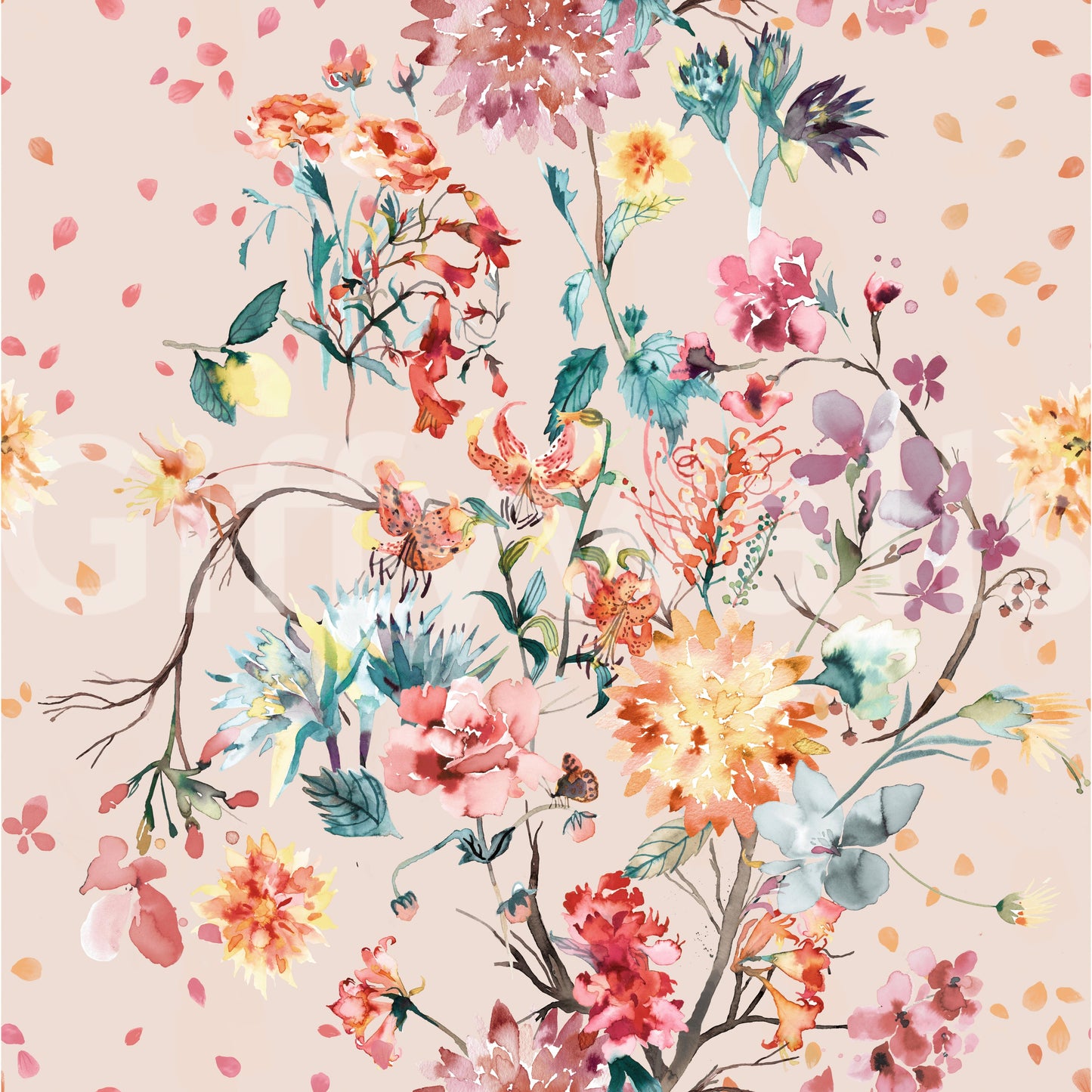 Chinoiserie Flower Wallpaper⁠