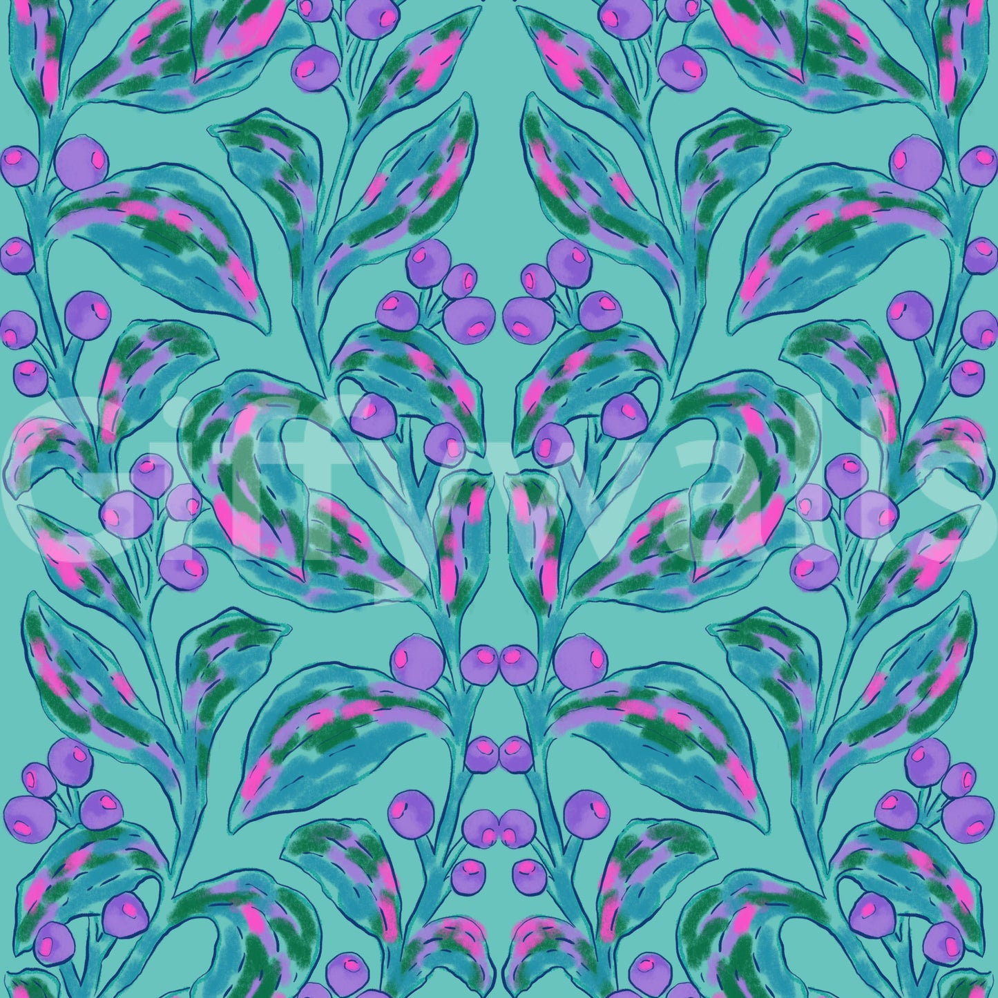 Electric Berries and Bloom Wallpaper⁠