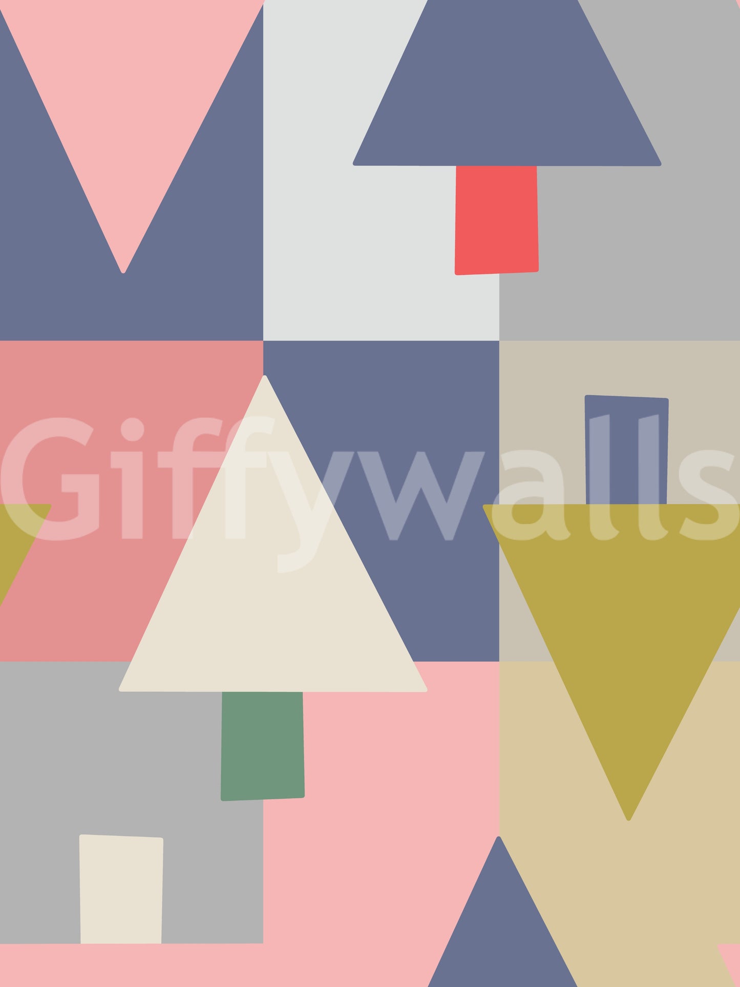 Geometric Forest Harmony Wallpaper⁠