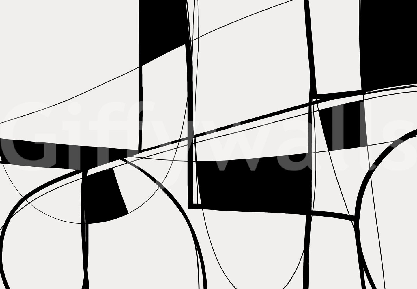 Abstract Noir Lines Wall Mural
