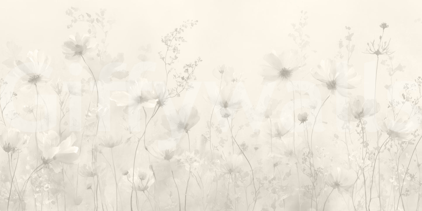 Poetic Soft Floral – Linen Wall Mural