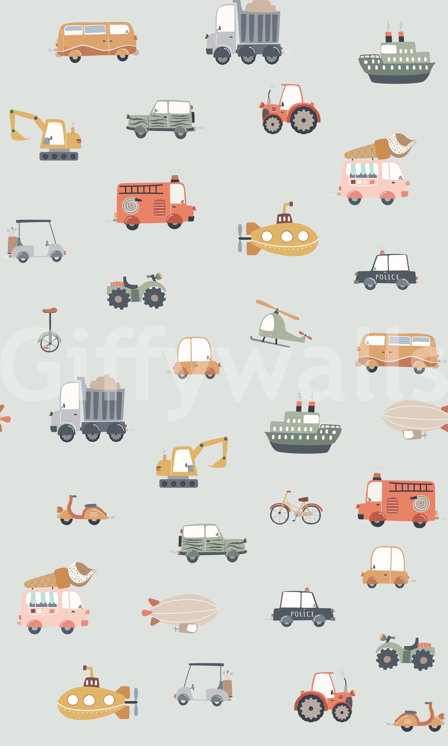 Vehicles in blue background Wallpaper⁠